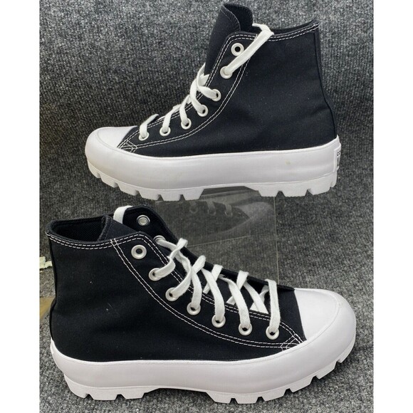 Converse Shoes Womens Size 8 Chuck Taylor All Star Lugged Hi Black White Sneaker - Picture 13 of 16